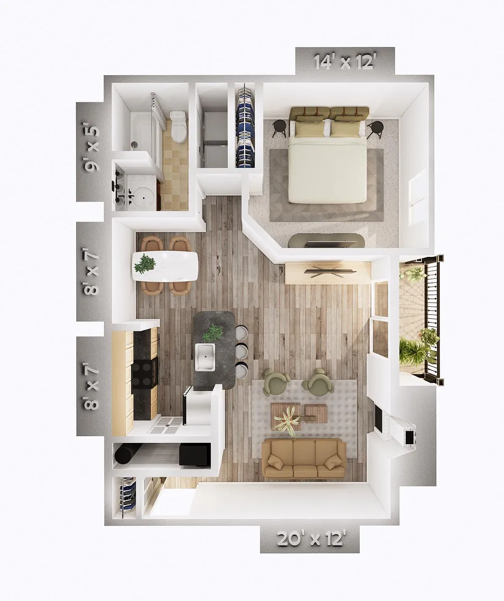 Floor plan Willow Apartment