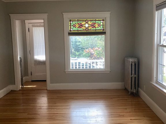 Living room, stained glass window, front entry foyer, 1st floor