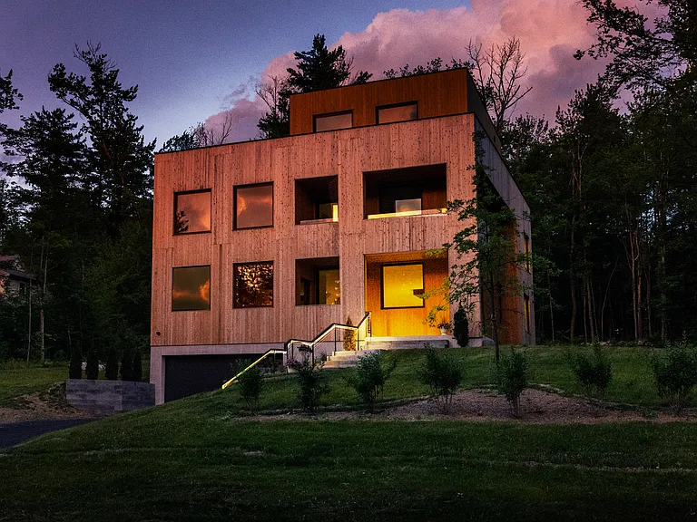 Front of the house at dusk