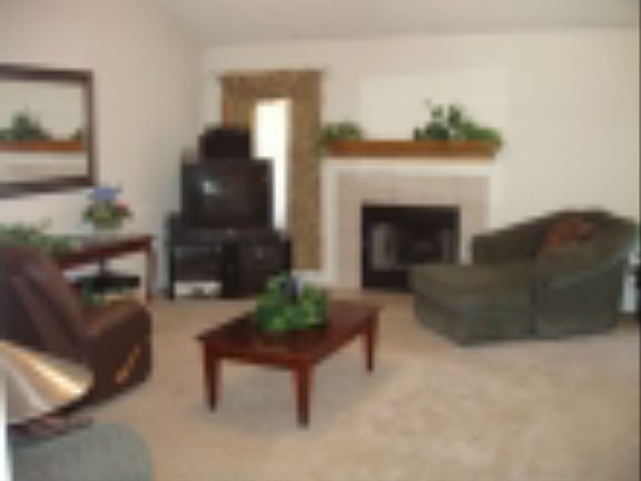 living room , vaulted ceilin