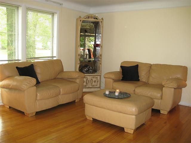 Living room features hardwood floors