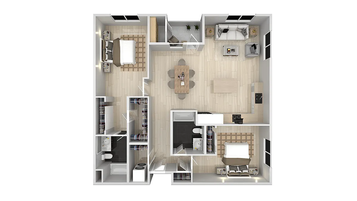 Floor plan 2 Bedroom 2 Bath C