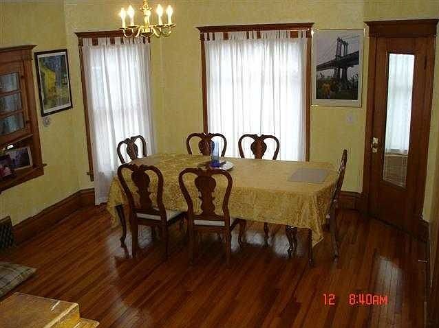 Dining room with built in china cabinet