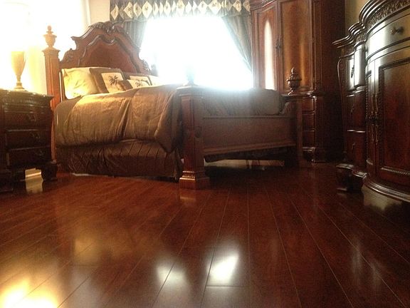 Master bedroom with walk in closet