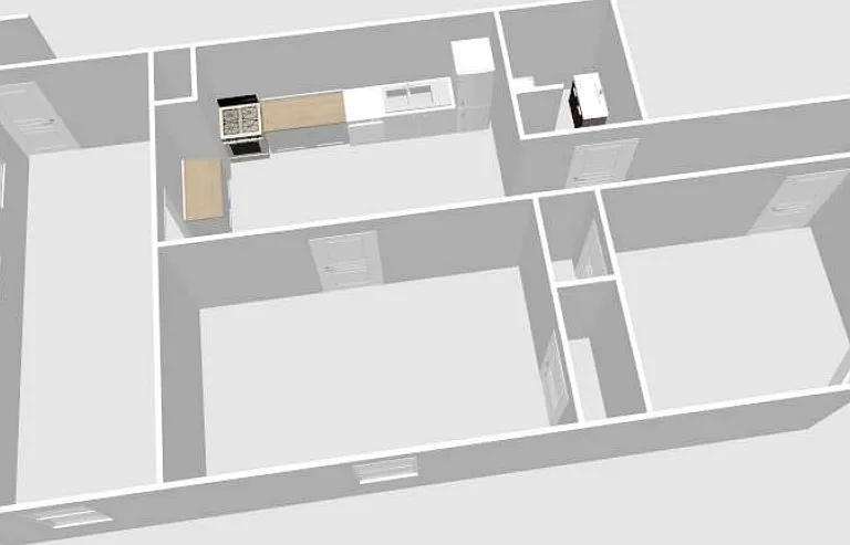 Apt 4 layout in 3D