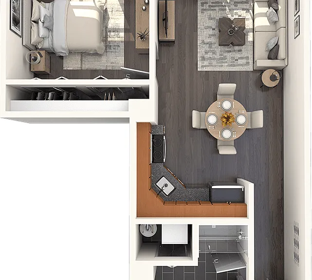 A3: 1 Bed, 1 Bath