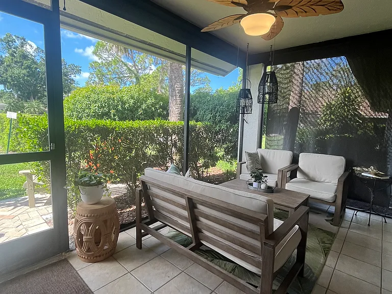 Lanai, with added privacy screens that roll down. Great for a stormy day!