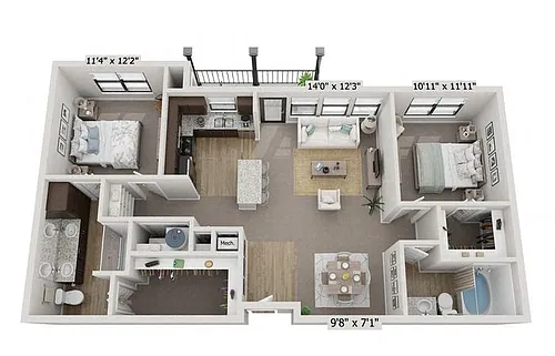 Floor plan 2X2 - B1