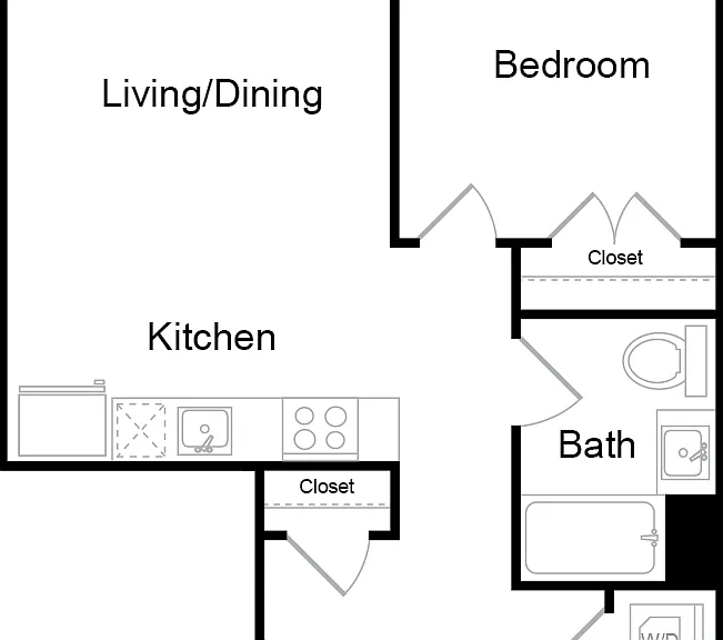 Serenity - A1.1 - 1 Beds - 1 Baths - 575 Sq. ft.