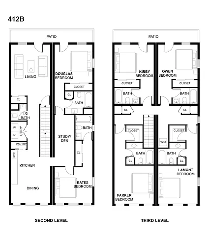 Floor plan Upper Level Private Bath - Balcony