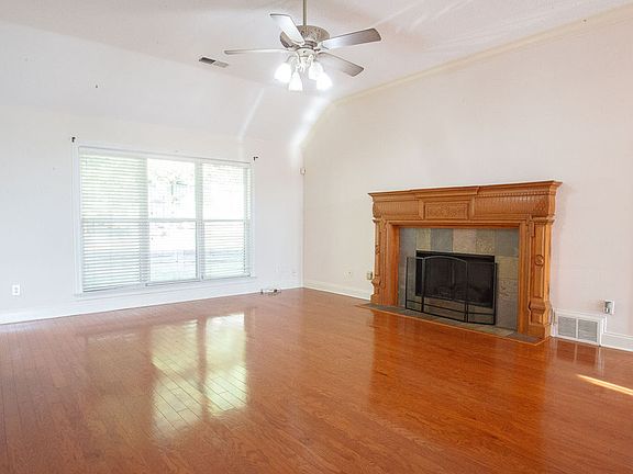 Great room with mahogany mantel.