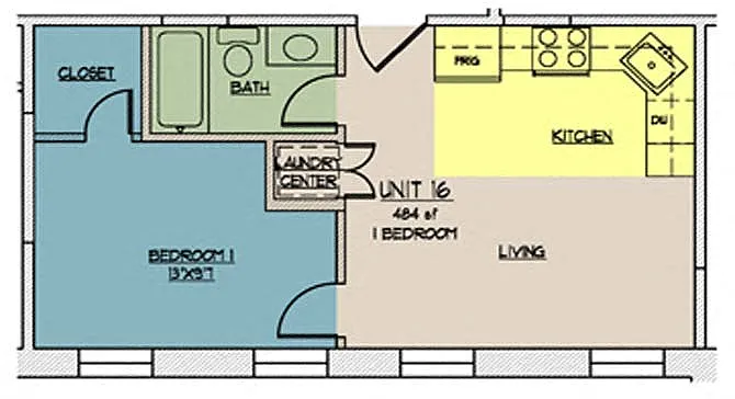 Floor plan The Lofts at One Eleven 216