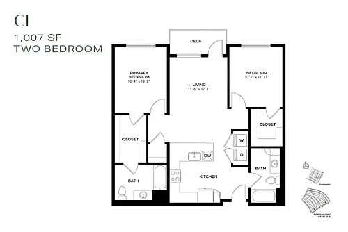 Floor plan Two Bedroom C1