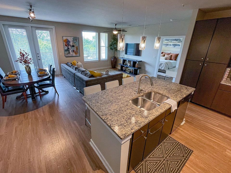 Kitchen and living room space from front door