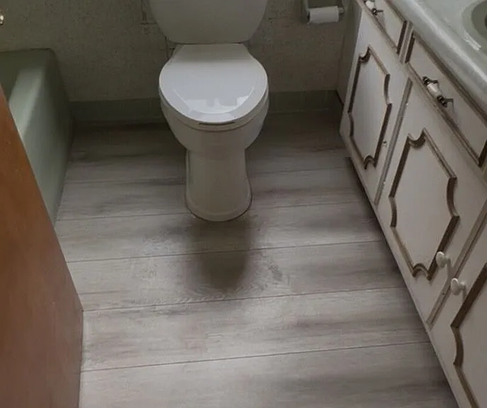 new floor and toilet
