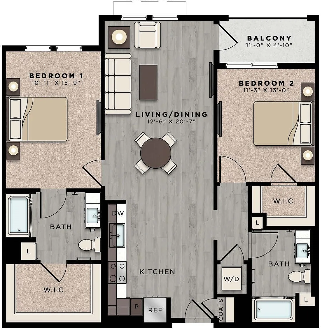 Floor plan CA124-B4-1205