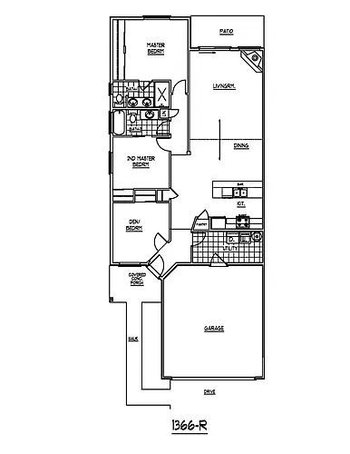Floor plan CV 3x2 - 1366 2 Car Garage Rambler