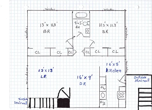 Floor plan 2BR 1BA