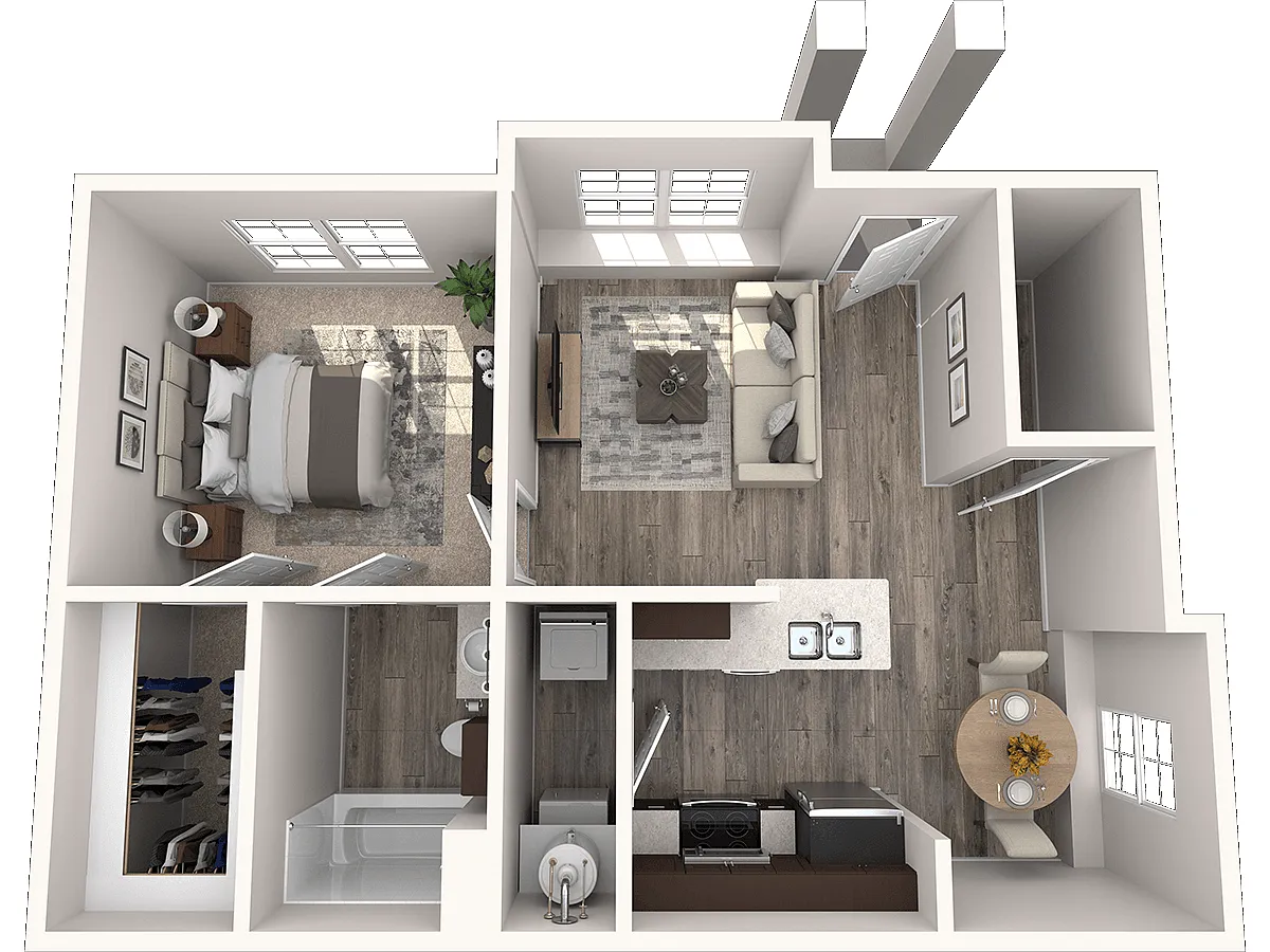 Floor plan A1 688 Sq. Ft. 1st Floor
