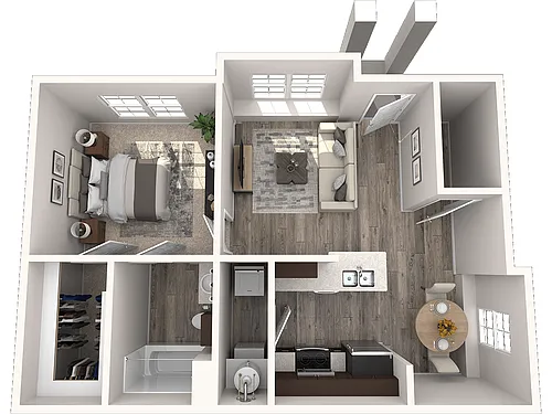 Floor plan A1 688 Sq. Ft. 1st Floor