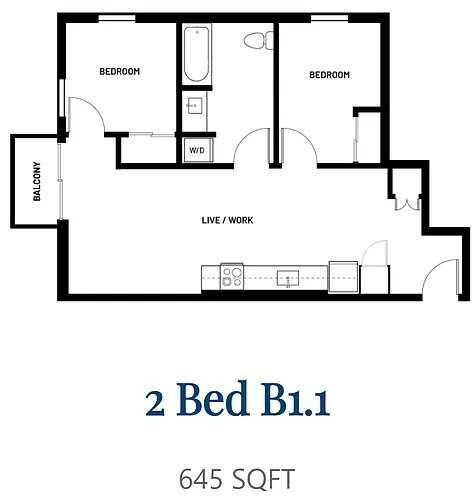 Floor plan 2 Bed B1.1