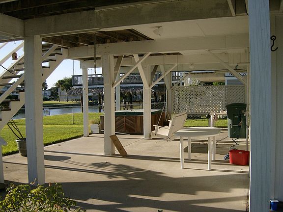 View of downstairs covered patio.