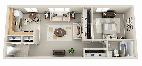 Floor plan 1Bed 1Bath