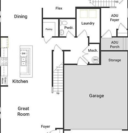 This is a view of the Lunar Floorplan first floor area