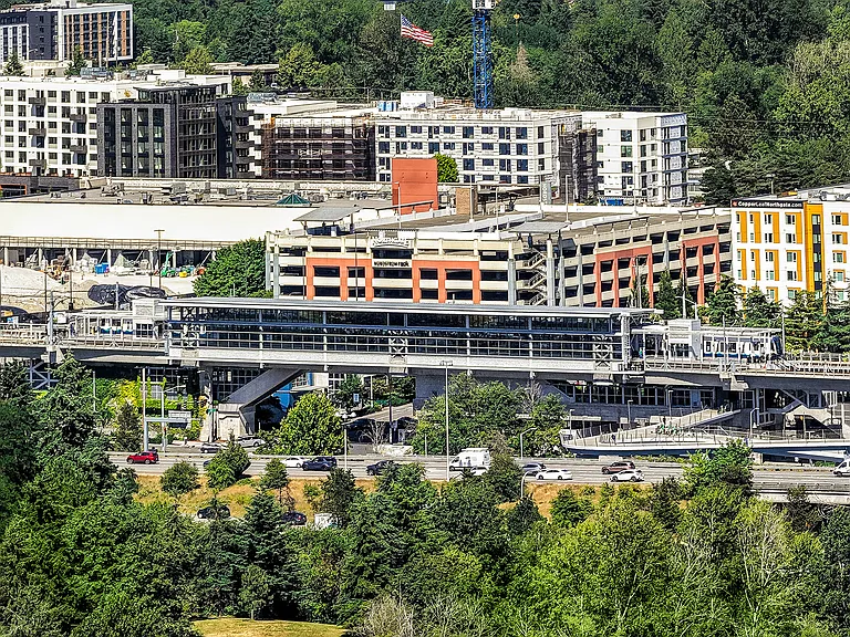 The light rail station is just a short 1-mile walk away.