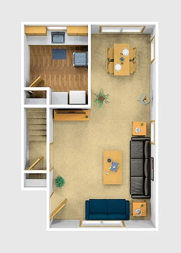 Floor plan 2 Bedroom, 1 Bath