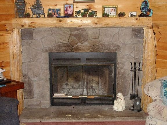 wood burning fireplace