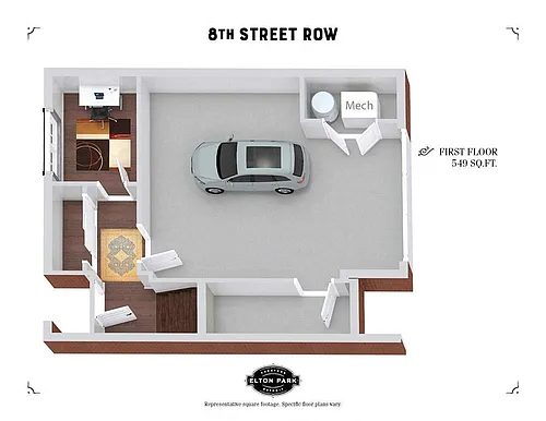 Floor plan 8th Street Row - 3 Bed 2.5 Bath