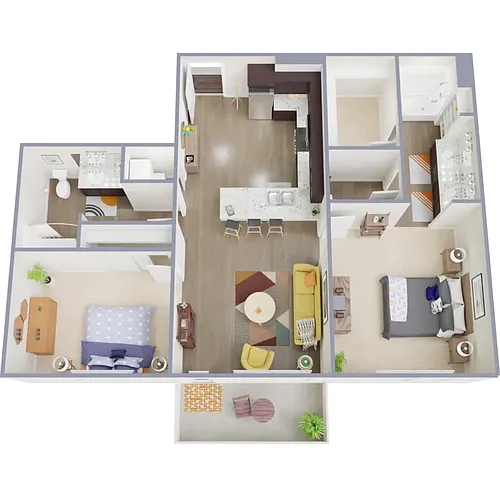 Floor plan 2x2 - 942 sqft - B2
