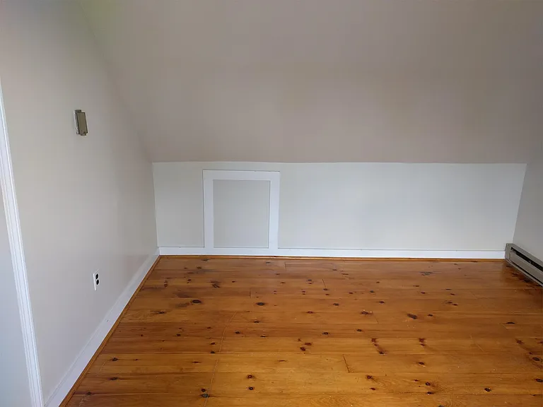 living room, view from doorway to roof deck