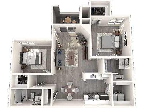 Floor plan 2 Bed 2 Bath Classic