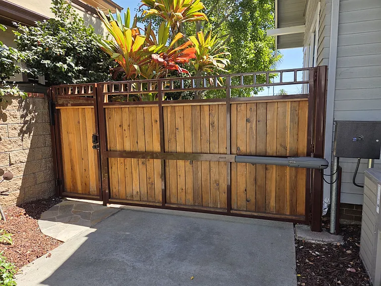 Gate across the driveway for added security.