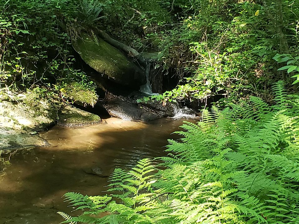 Small waterfall on property.