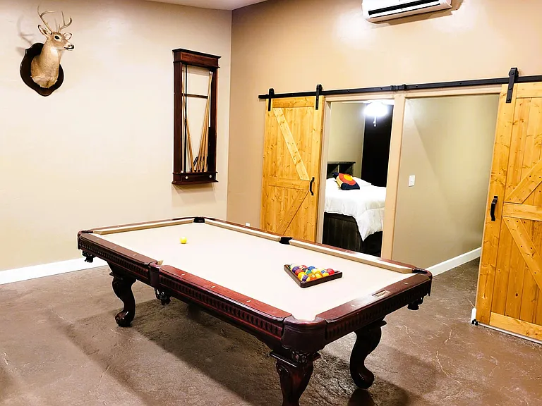 Game room looking into two spare bedrooms