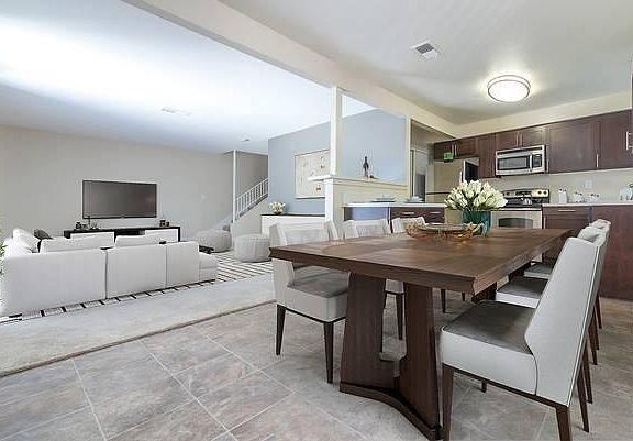 Renovated kitchen and living room