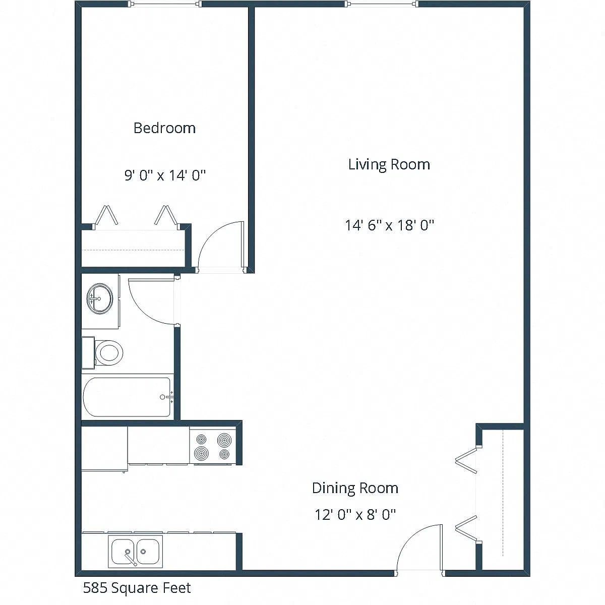 Floor plan One Bedroom 11A