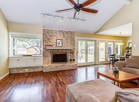 Bright, airy family room looking out to the backyard.