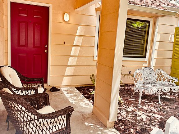 Welcoming front porch garden and entrance
