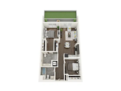 Floor plan 2 Bedroom 2 Bath