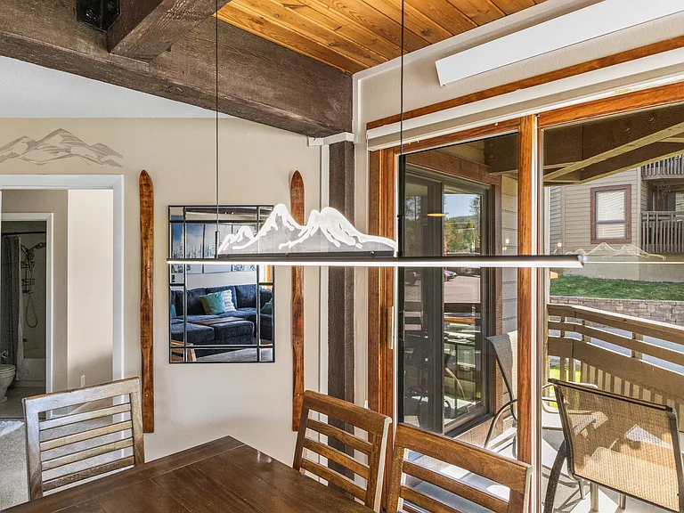 Dining Area with Deck in Background
