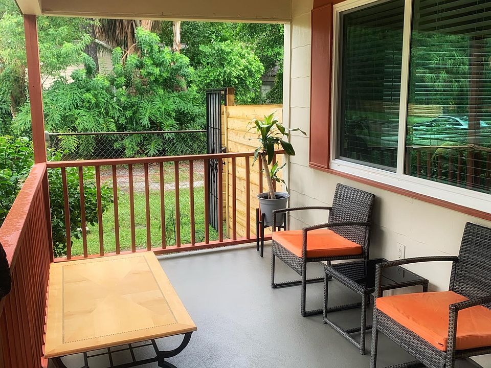 Front porch with ceiling fan and power. Furniture can remain or be removed.
