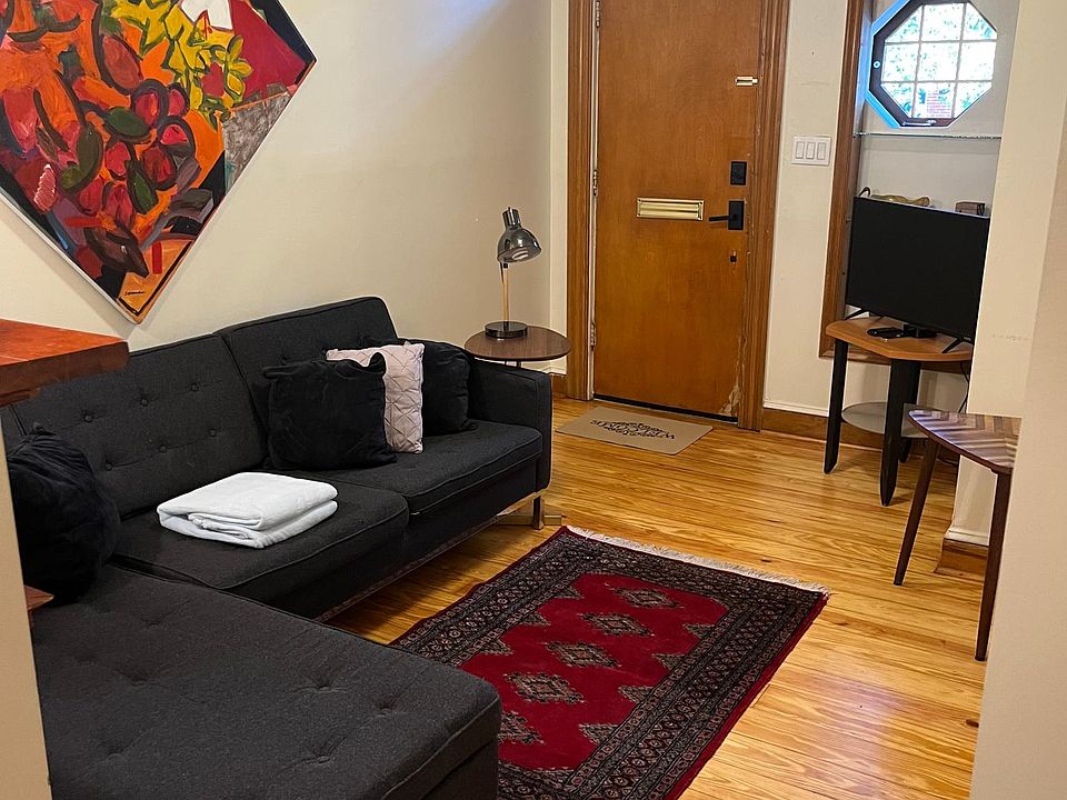 Front door to living room.