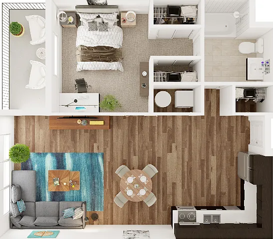 1 Bedroom 1 Bathroom A 1 Bedroom 1 Bathroom A
