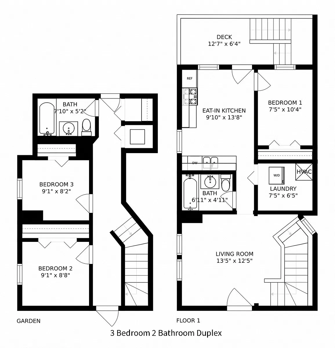 Floor plan 3 Bedroom - 2 Bathroom