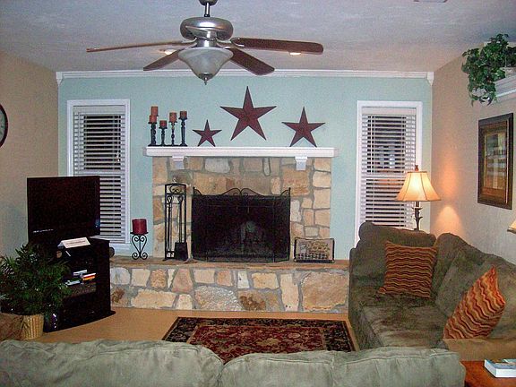 Living room with fireplace
