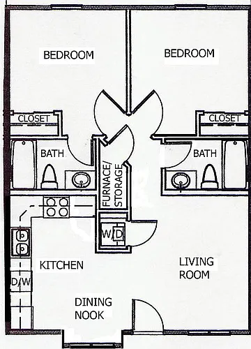 Floor plan Scholar's Quad 2-bedroom